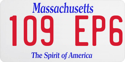 MA license plate 109EP6