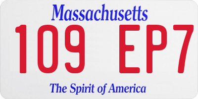 MA license plate 109EP7