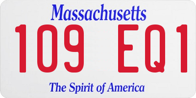 MA license plate 109EQ1