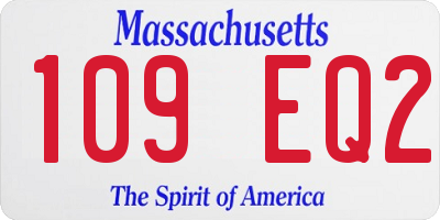 MA license plate 109EQ2