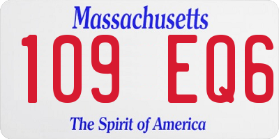 MA license plate 109EQ6