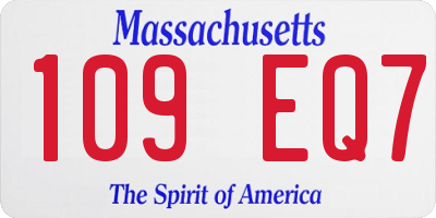 MA license plate 109EQ7