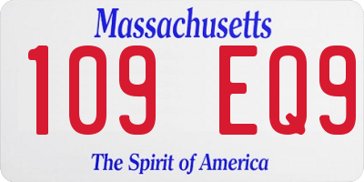 MA license plate 109EQ9