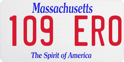 MA license plate 109ER0