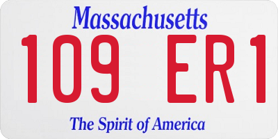 MA license plate 109ER1