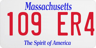 MA license plate 109ER4