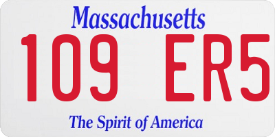 MA license plate 109ER5