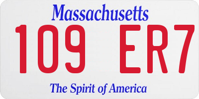 MA license plate 109ER7