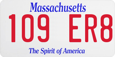 MA license plate 109ER8