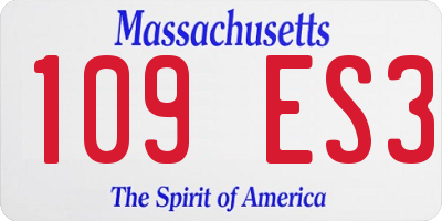 MA license plate 109ES3