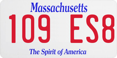 MA license plate 109ES8