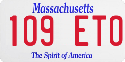 MA license plate 109ET0