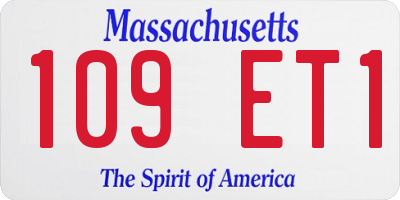 MA license plate 109ET1