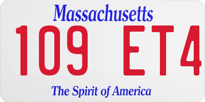 MA license plate 109ET4