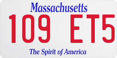 MA license plate 109ET5