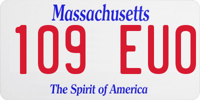 MA license plate 109EU0