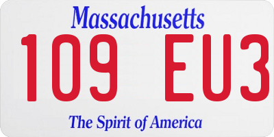 MA license plate 109EU3