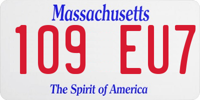 MA license plate 109EU7