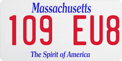 MA license plate 109EU8