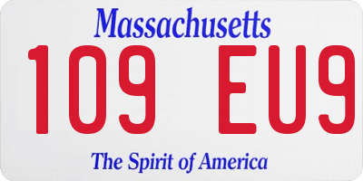 MA license plate 109EU9