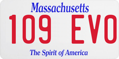 MA license plate 109EV0