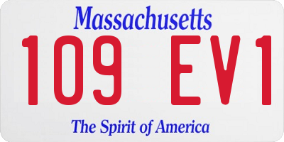 MA license plate 109EV1