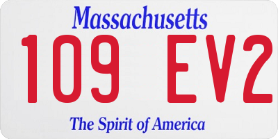 MA license plate 109EV2