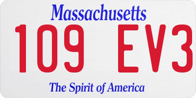 MA license plate 109EV3