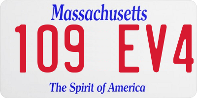 MA license plate 109EV4