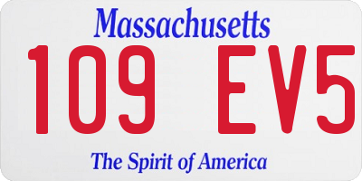 MA license plate 109EV5