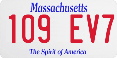MA license plate 109EV7