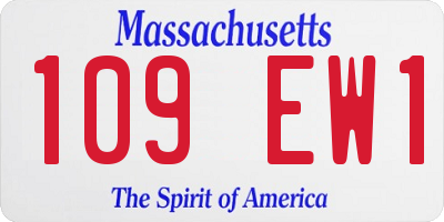 MA license plate 109EW1