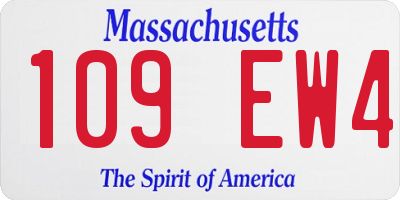 MA license plate 109EW4
