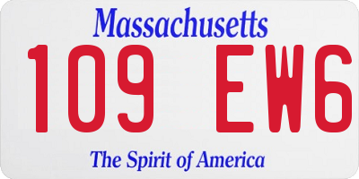 MA license plate 109EW6