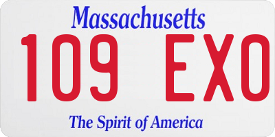 MA license plate 109EX0