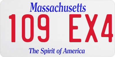 MA license plate 109EX4