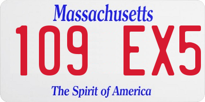 MA license plate 109EX5