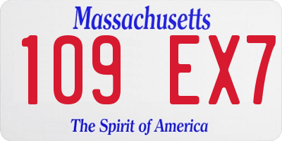 MA license plate 109EX7