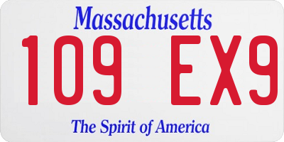 MA license plate 109EX9