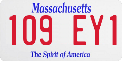 MA license plate 109EY1