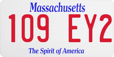 MA license plate 109EY2