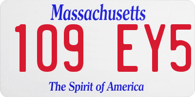 MA license plate 109EY5