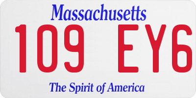 MA license plate 109EY6