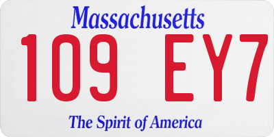 MA license plate 109EY7