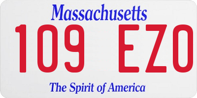 MA license plate 109EZ0