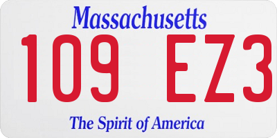 MA license plate 109EZ3