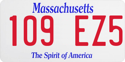 MA license plate 109EZ5