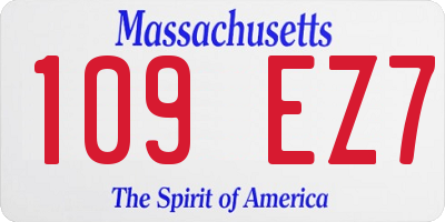 MA license plate 109EZ7
