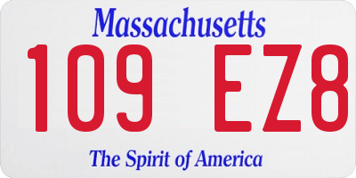 MA license plate 109EZ8