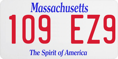 MA license plate 109EZ9